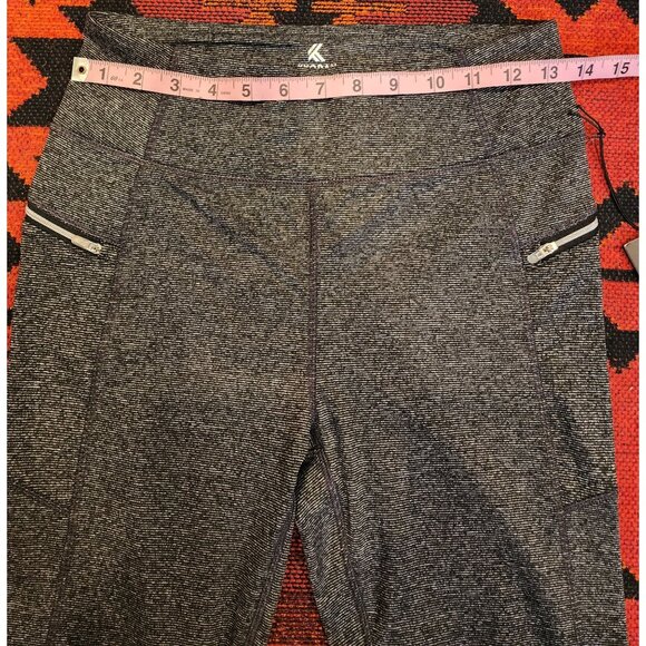 NEW Kyodan Women's Activewear Leggings P/S Charcoal Gray With Pockets - Picture 3 of 8